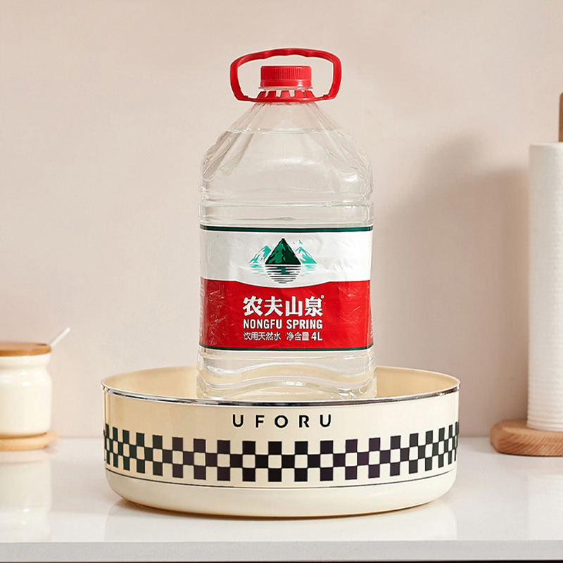 Kitchen rotatable shelf Home desktop multi-function condiment storage tray Oil salt sauce and vinegar bottle seasoning storage box