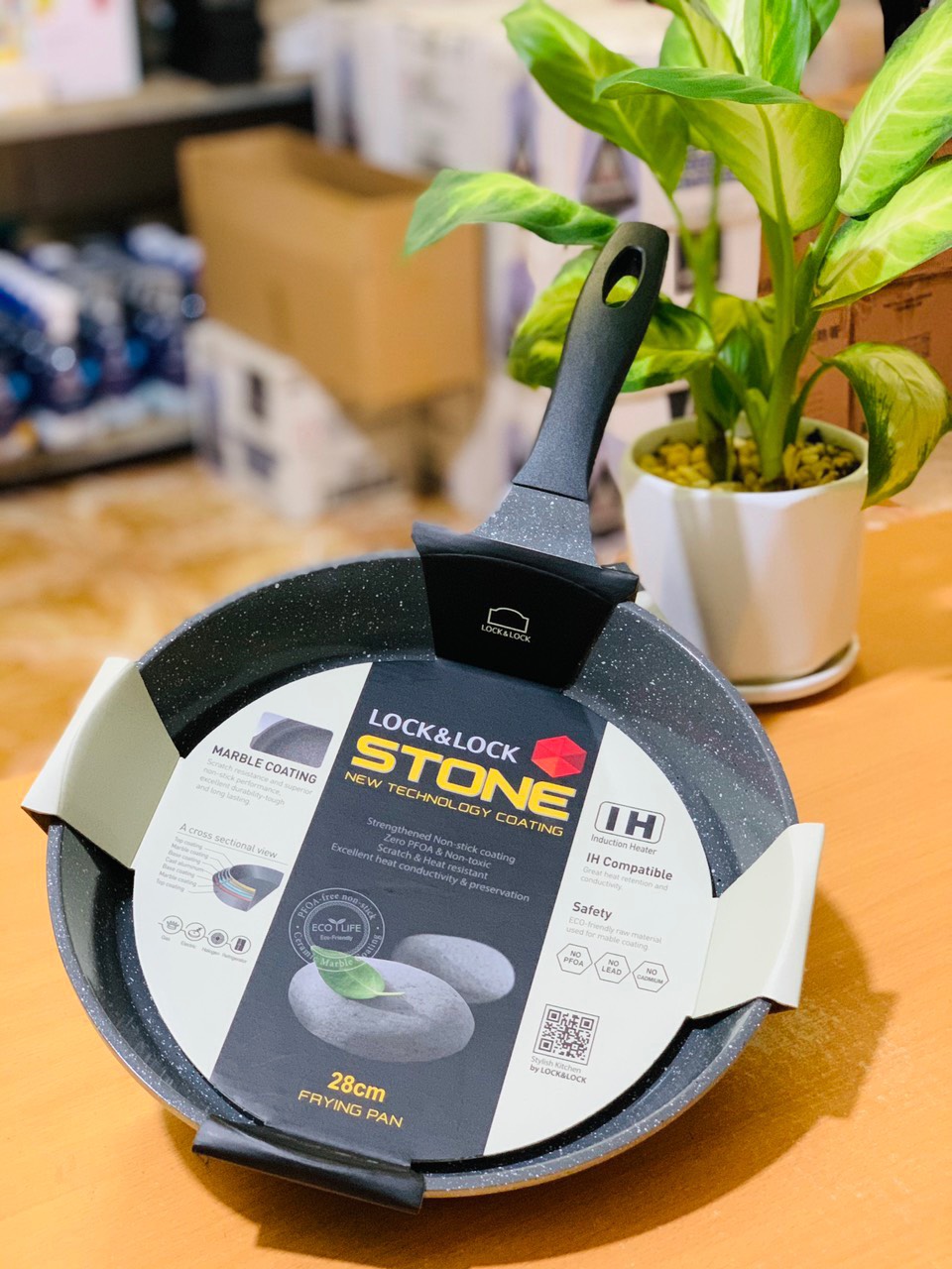 Chảo COOKP PLUS STONE LocknLock LCA6243D(24cm)/LCA6263D(26cm)/LCA6283D (28cm)