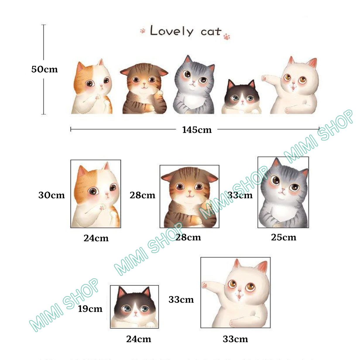 Decal dán tường Mèo con Bắc Âu