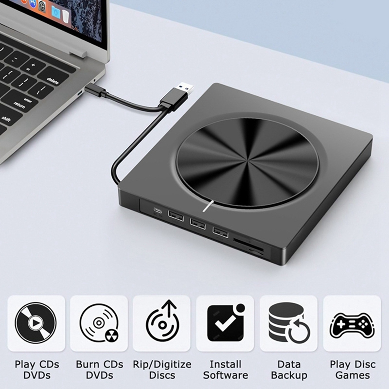 Burner Portable External USB3.0/Type-C Dvd-Rw Disc Optical Drive Dvd-Rom Burner Multifunction Dvd Drive