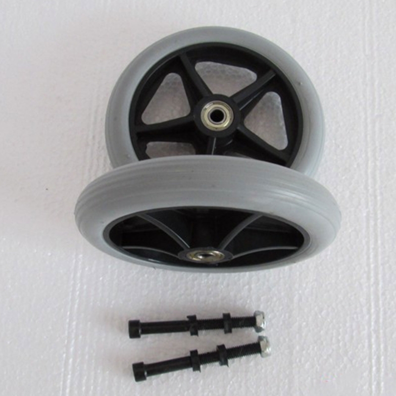 2pcs%206/7/8inch%20Front%20Caster%20Wheels%20Solid%20Tire%20Wheel%20Wheelchair%20Replacement%20Part%20-%20Image%205