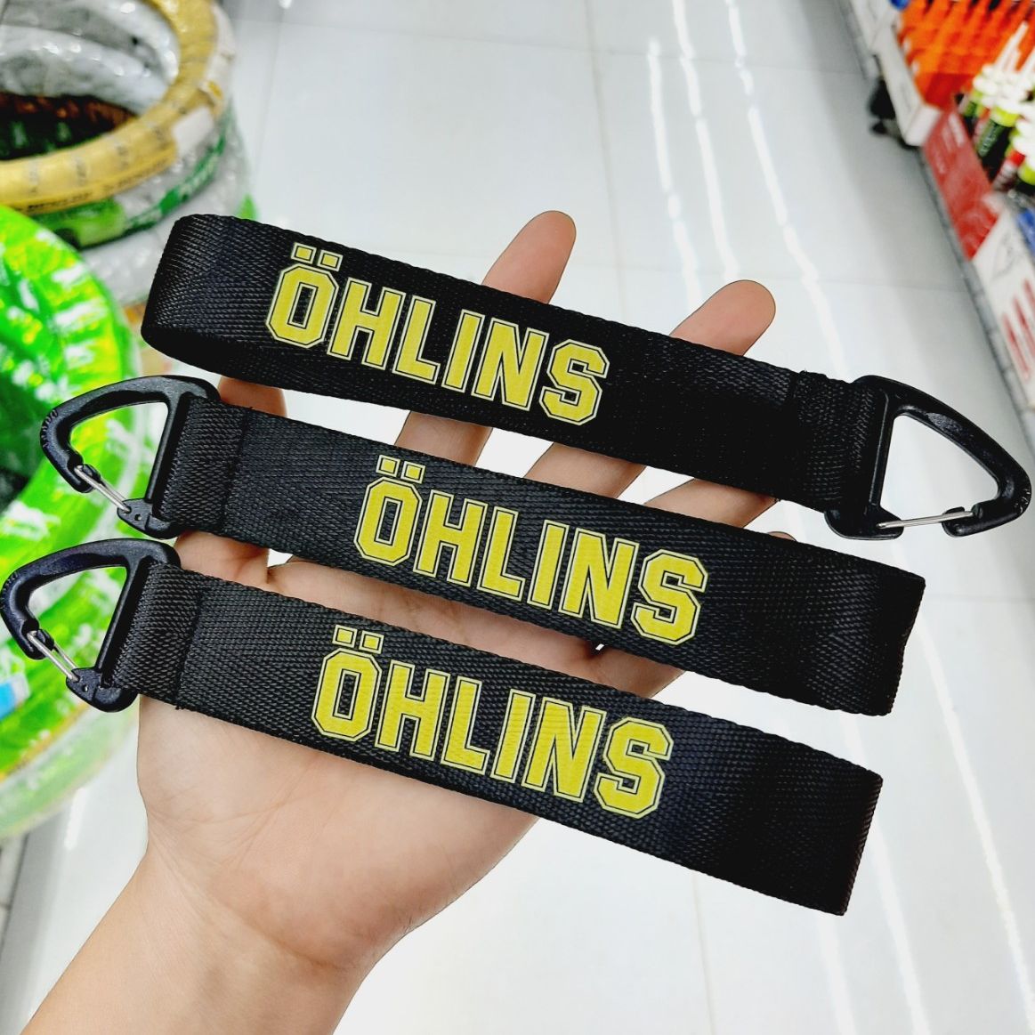 Móc Khóa Dây OHLINS đen Vàng