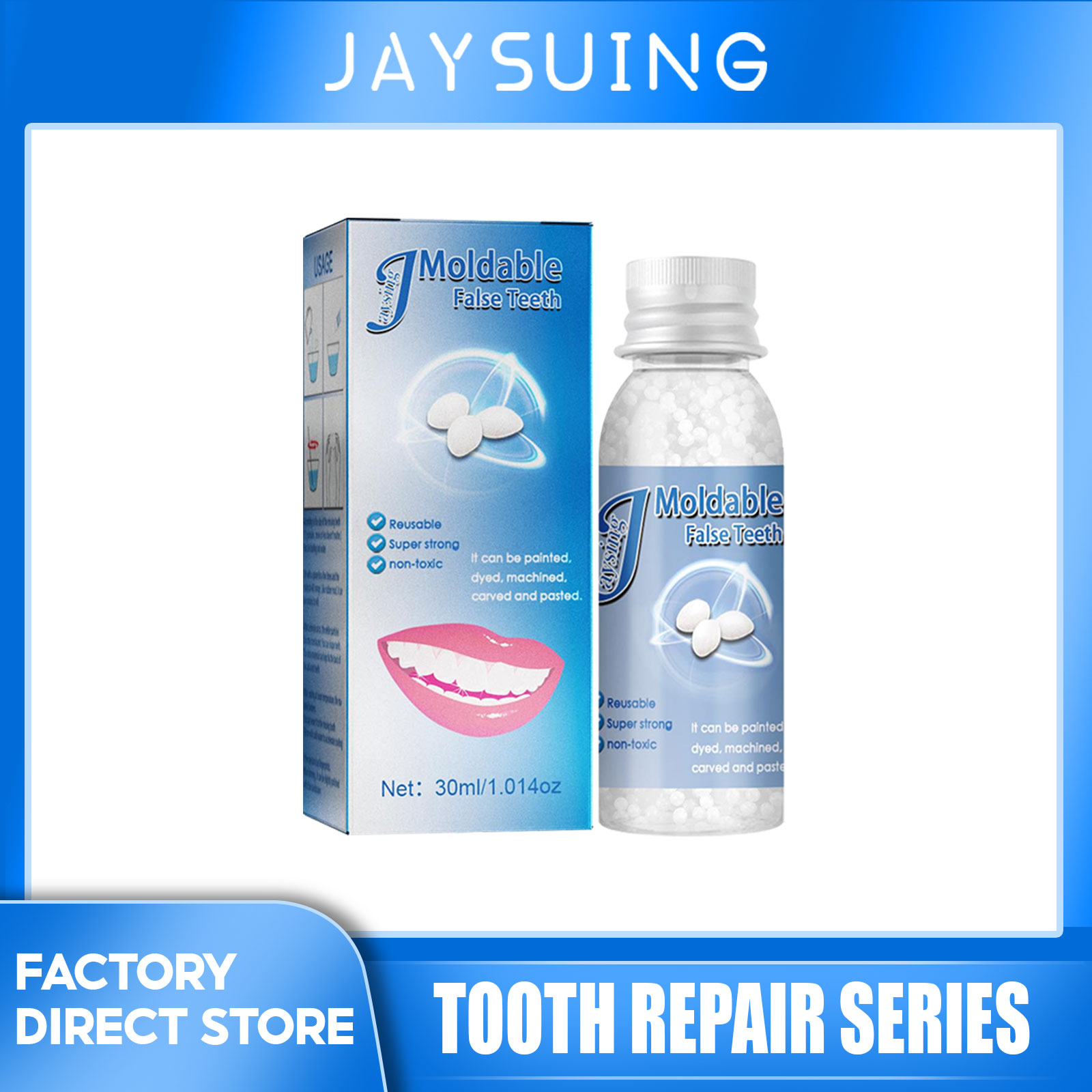 Jaysuing False Teeth Temporary Repair Kit Moldable Denture Adhesive