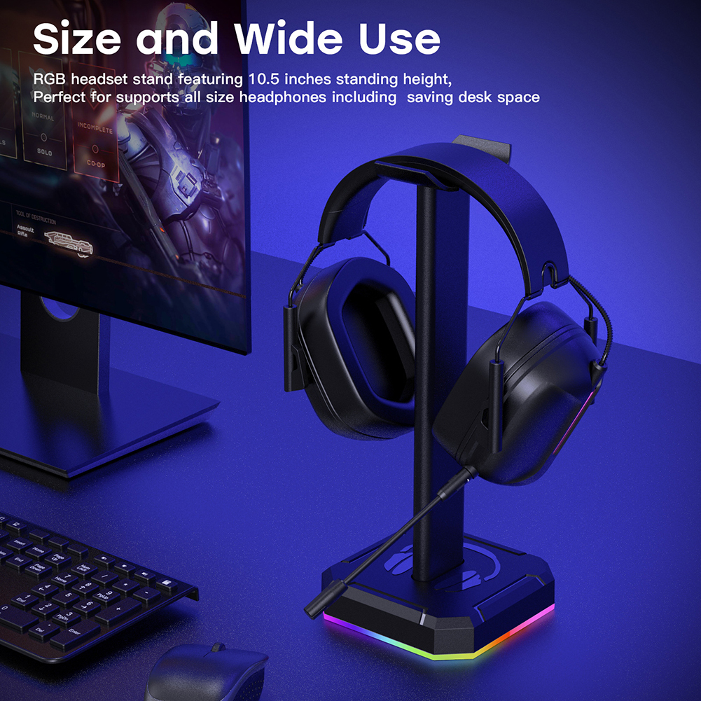 【Sleek】 Headset Support Stand RGB Backlight Gaming Headset Holder ...