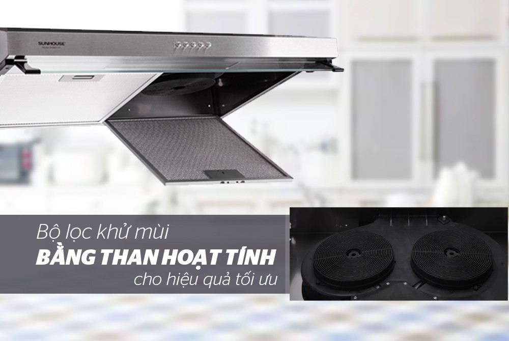 Máy hút mùi kính thẳng Sunhouse SHB 6118I (Inox)