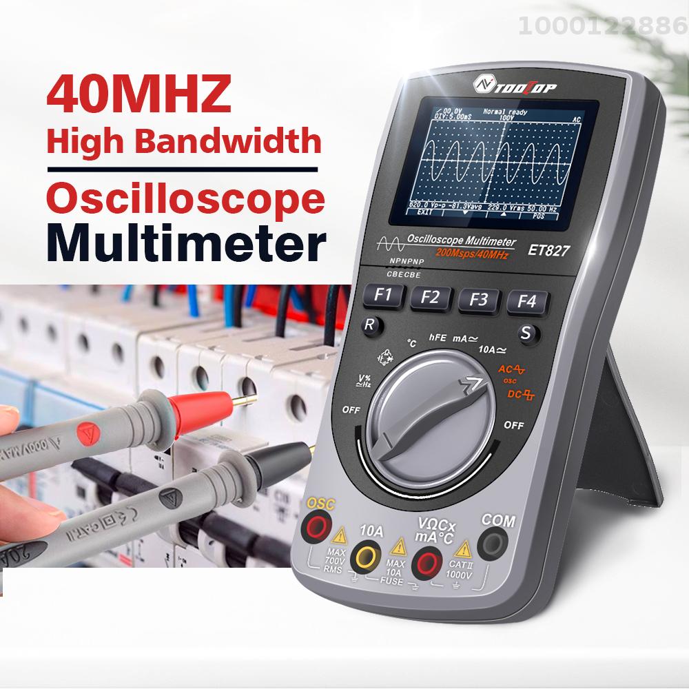 KKmoon 2in1 Oscilloscope Multimeter Digital LCD Display Handheld Oscope Meter 40Mhz Bandwidth 120MSPS Sampling Rate Data Storage Function for DIY and Electronic Test