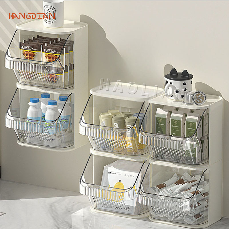 Stackable tea bag storage box, transparent wall hanging capsule, coffee sorting box, tea room, bar counter, snack storage box