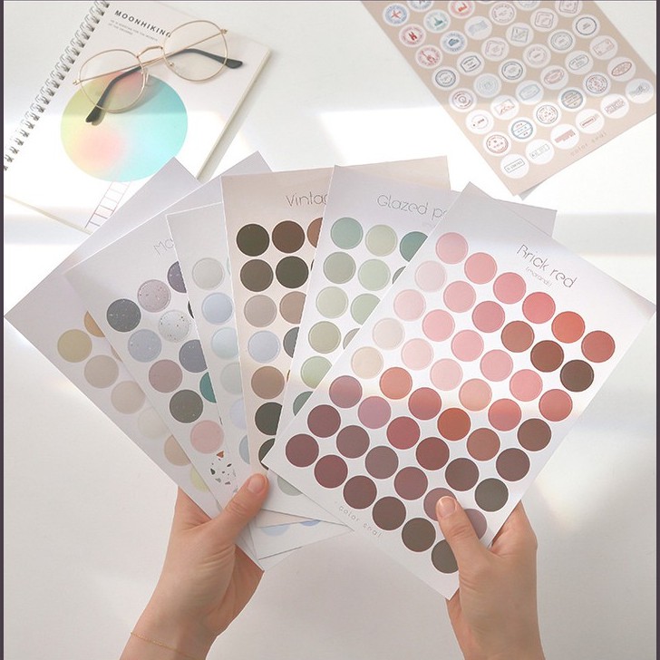 1 TỜ STICKER TRÒN MORANDI ROUND STICKER