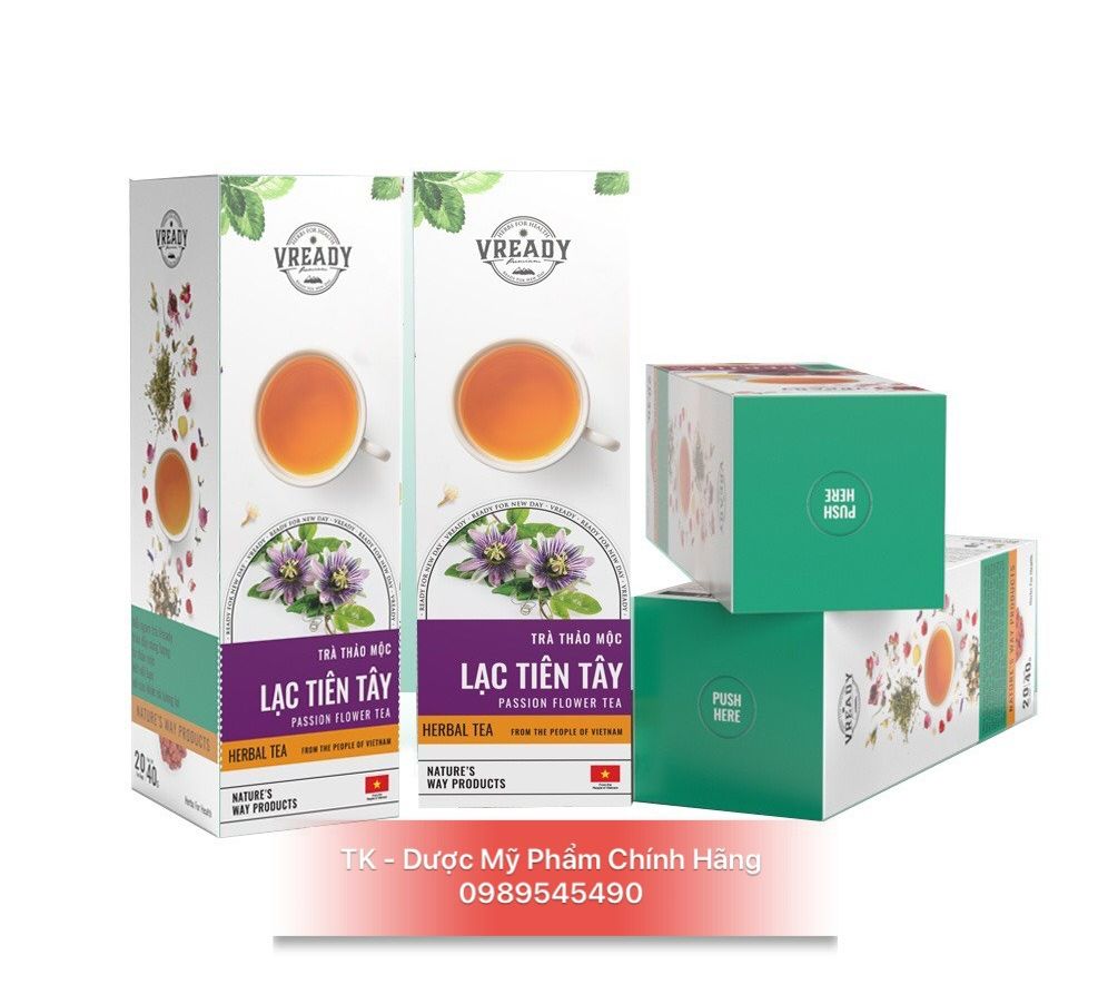 Trà túi lọc thảo mộc lạc tiên tây vready hỗ trợ an thần, giảm căng thẳng, ngủ ngon giấc - 20 gói