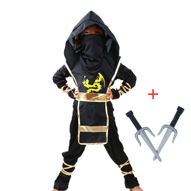 2023 Ninja Costume Boy Halloween Kids Costume Boy Ninja Muscle Costume with Ninja Foam Accessories Best Children Gift