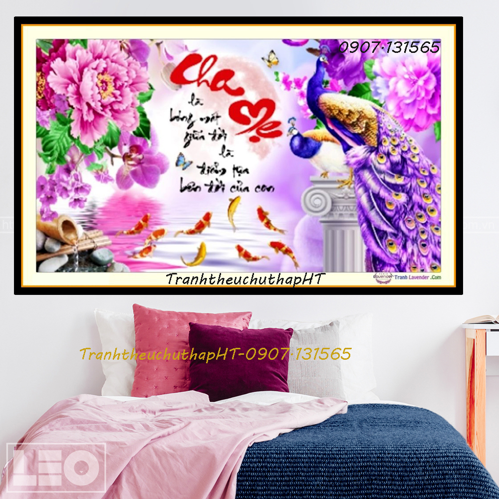 [HCM]Tranh đính đá cha mẹ 100*50cm - tự đính