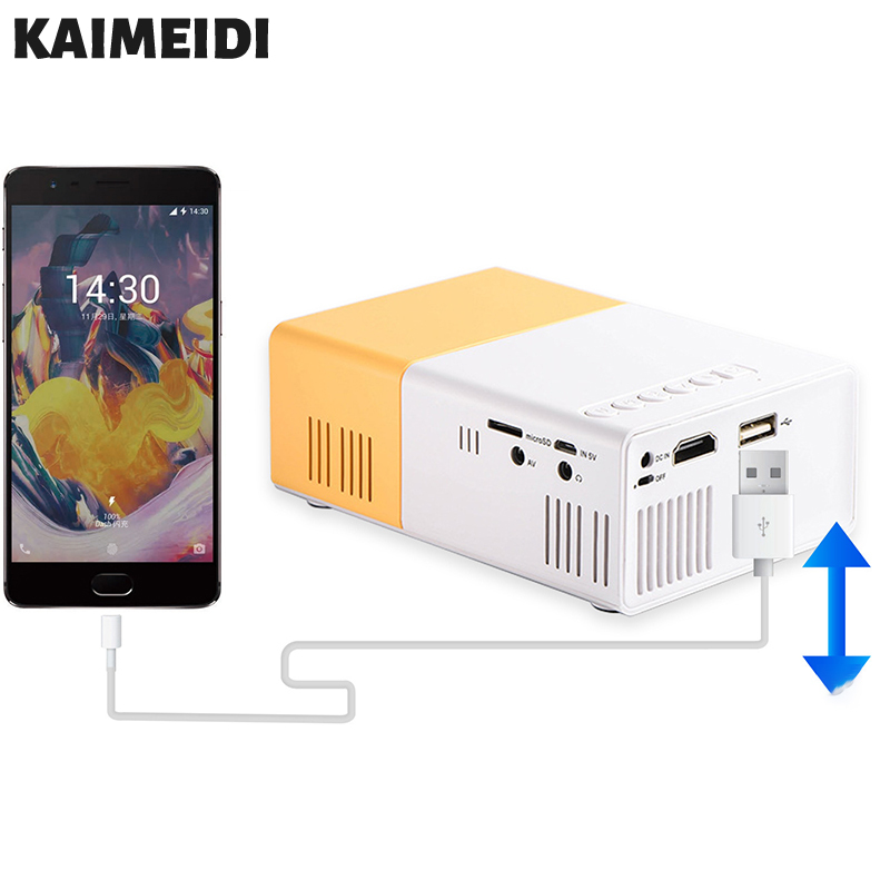 KAIMEIDI chiếu máy chiếu mini HD có dây điện thoại di động màn hình giống nhau LED