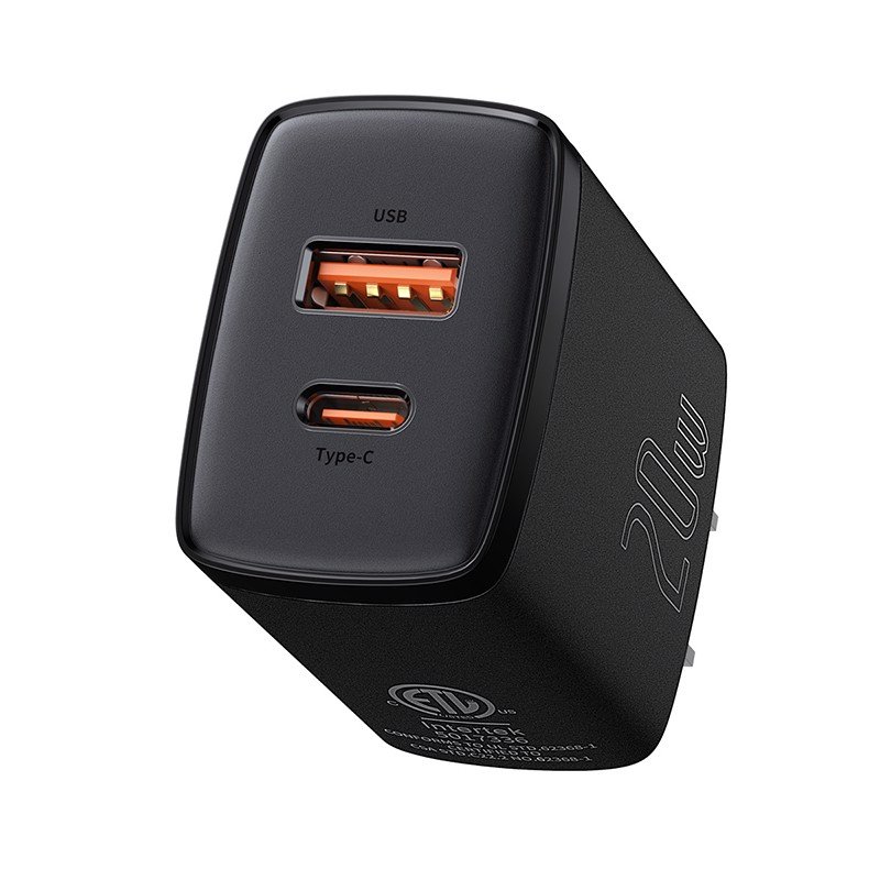 Củ sạc nhanh 20w Baseus Compact Quick Charger 2 cổng USB + USB C, 20W PD/QC 3.0 Multi Quick Charge Support, củ sạc 20w sạc nhanh cho iphone, ipad