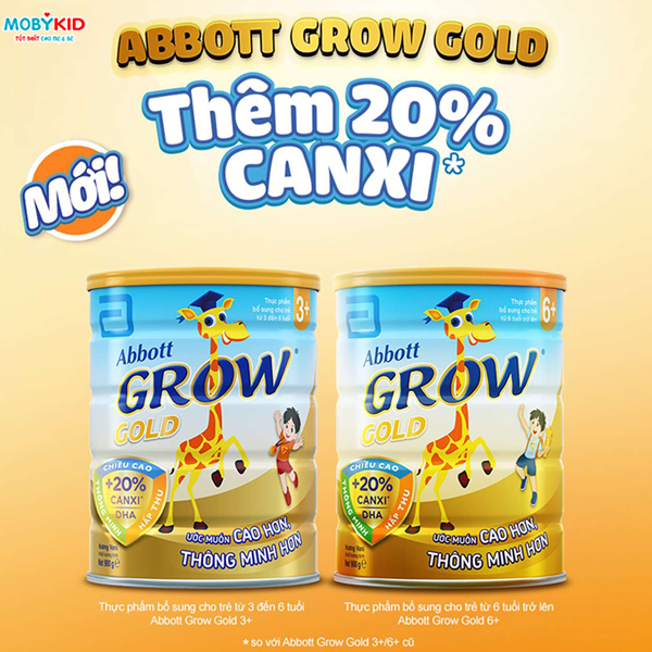 Sữa bột Abbott Grow Gold 3+ lon 1.6kg (cho bé 3 - 6 tuổi) -HSD mới