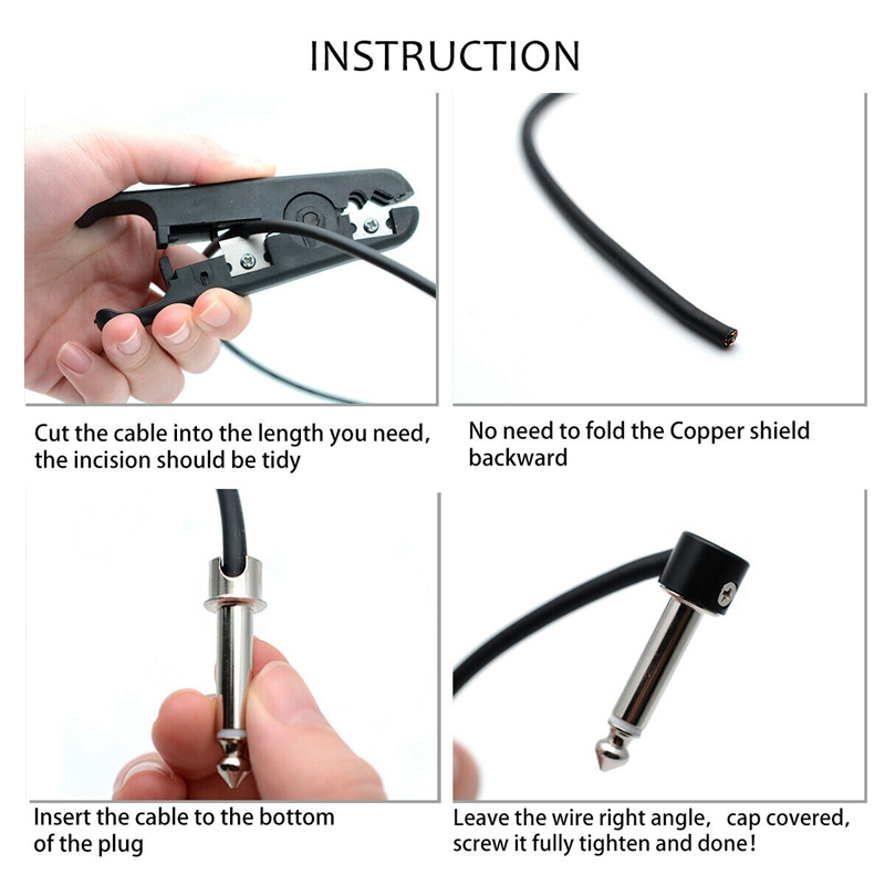 Solderless Connectors Design Guitar Cable Diy Guitar Pedal Patch Cable Kit