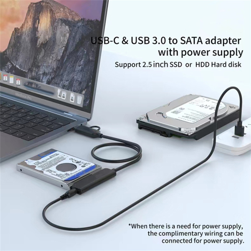 BA [New Arrival] USB 3.0 Type-C To SATA Adapter Cable Hard Drive Adapter Converter External Converter For SSD/HDD Data Transfer