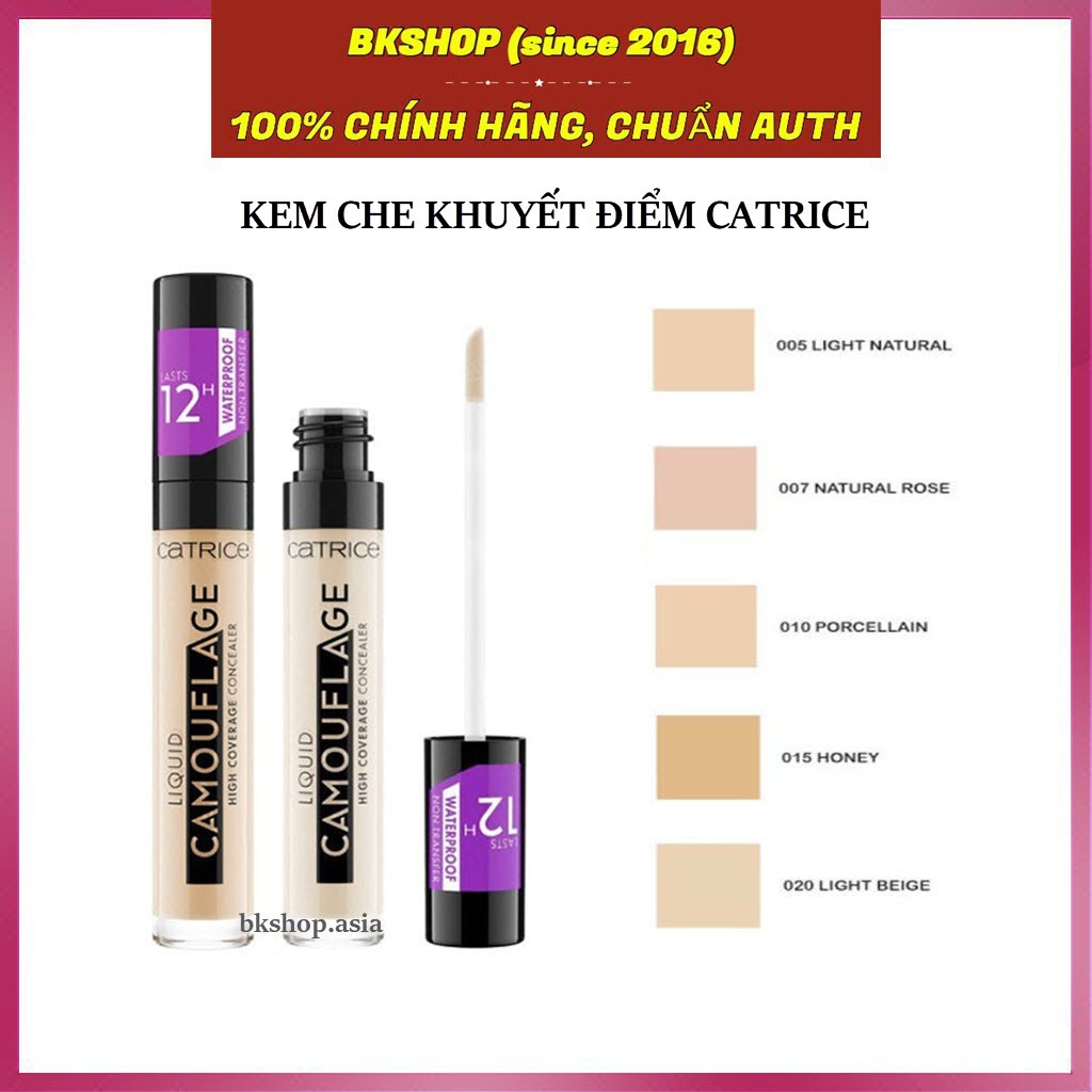 Kem che khuyết điểm Catrice Camouflage Concealer Liquid dạng lỏng chống trôi 5ml