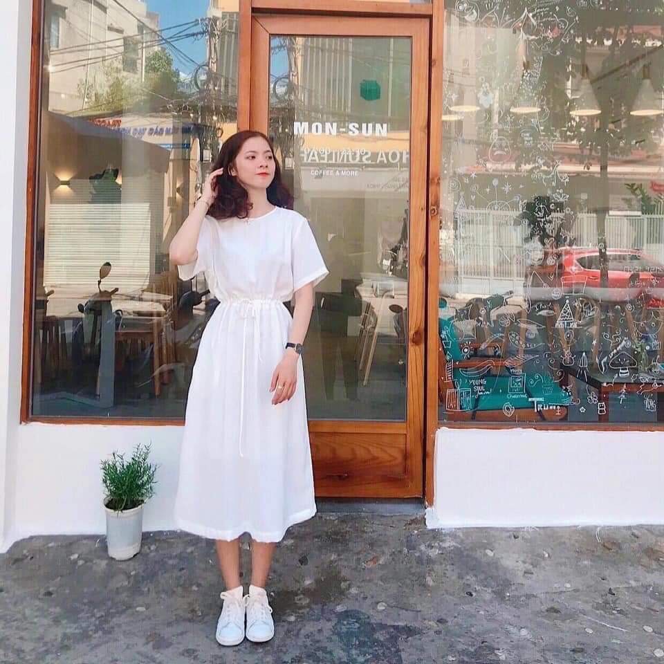 Đầm Suông - Váy Suông Thắt Eo Chất Cotton Co Giãn
