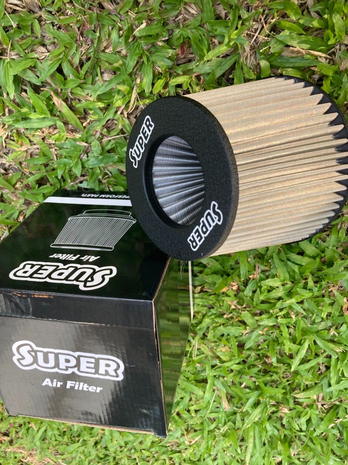 กรองเปลือย สแตนเลส อย่างดี Super Air Filter (ปากปรับได้ทุกไซส์ 34 นิ้ว