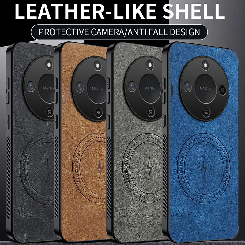 lthmy for Honor X9d 5G Supports Magnetic Wireless Charging Casing Retro Leather Phone Case Protection Shockproof Soft Bumper Cases Back Cover.
