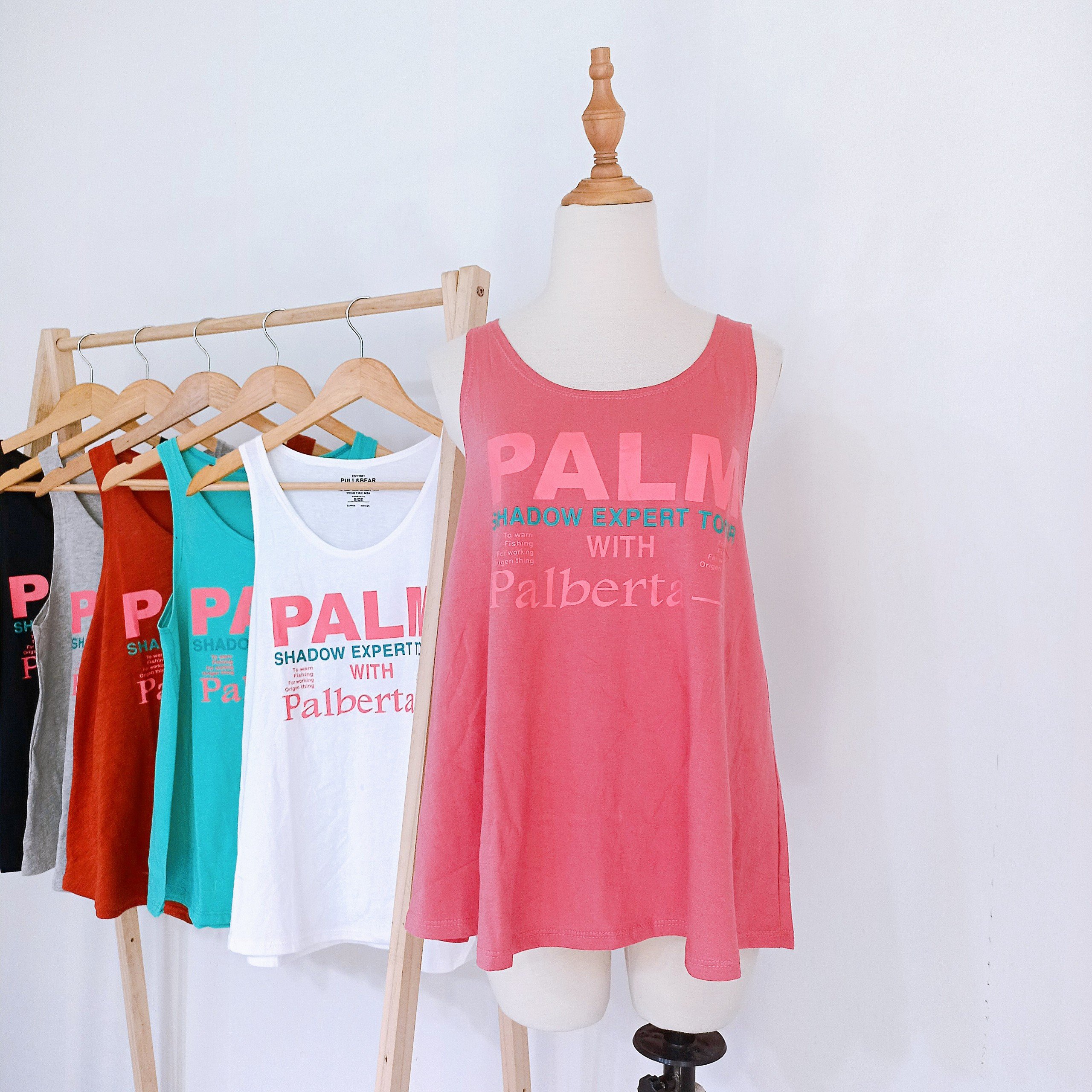 Tanktop women cotton tank top batwing loose casual Palm printed sleeveless T-shirt women cotton tank top sleeveless home casual 3 hole plus size sleeveless loose tops pullover tthao store gym wear paper