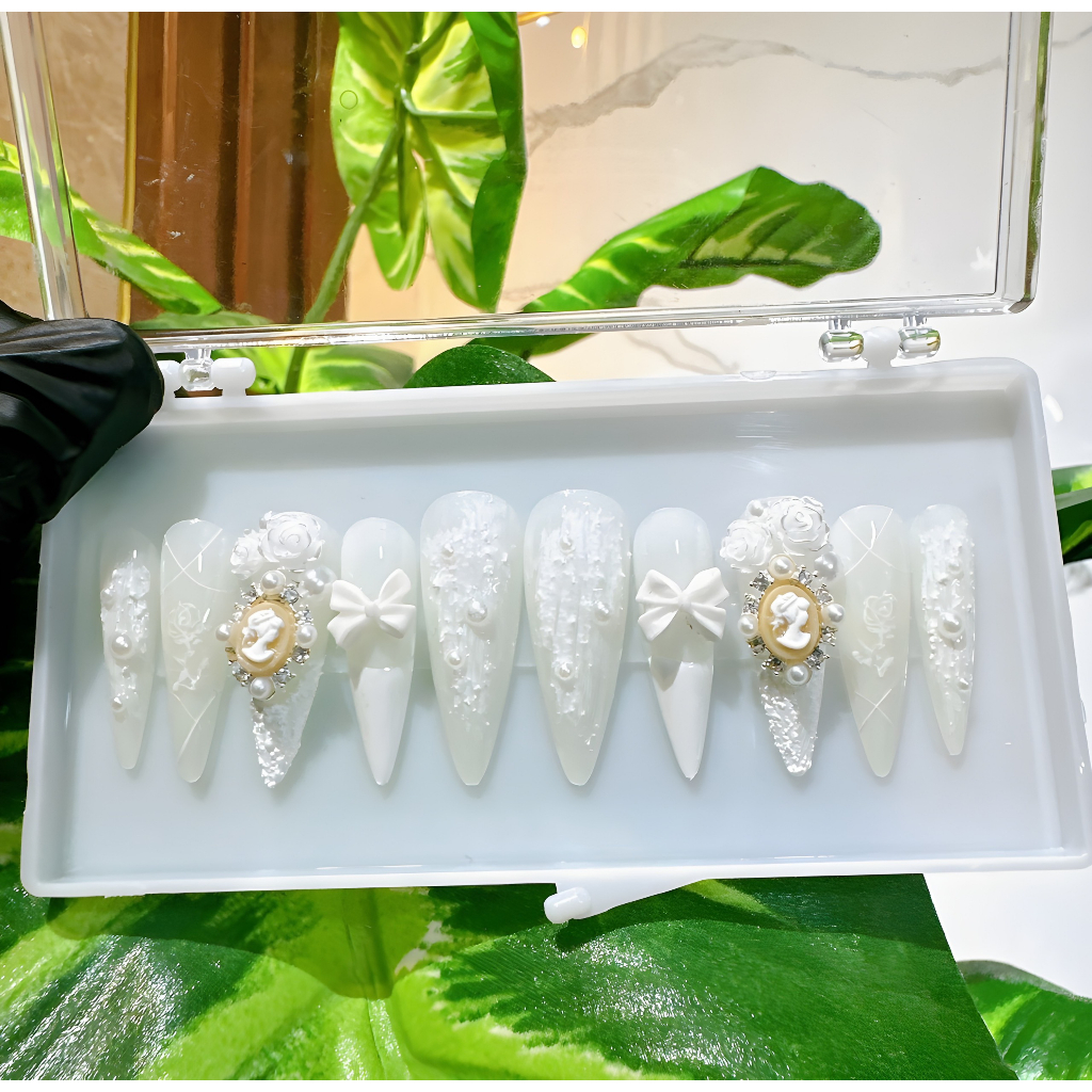 Nailsbox__thiết kế cô dâu trắng tinh khôi  mã 189