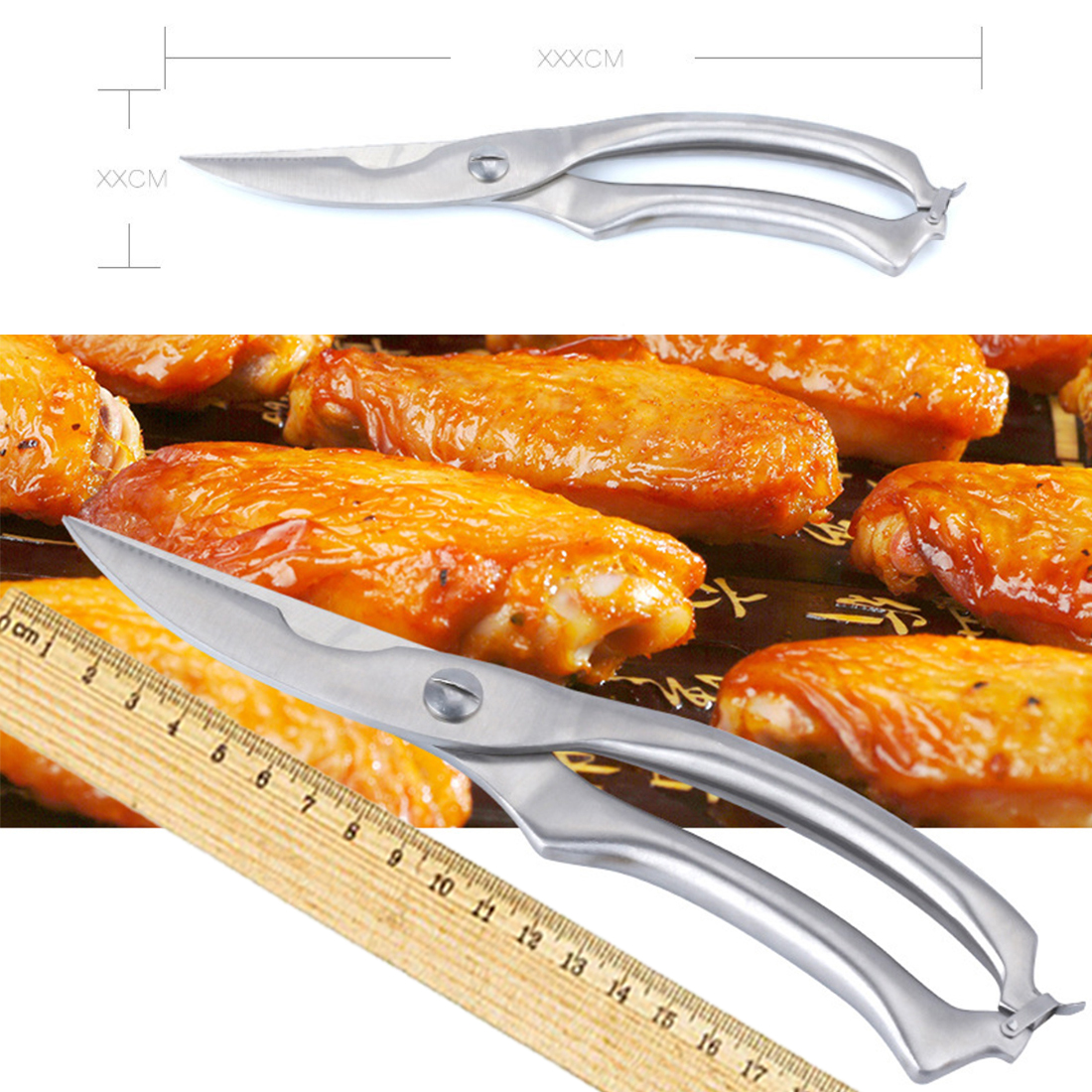 【TrendGlobe】25cm(9.8'') Stainless Steel Kitchen Heavy Duty Poultry ...