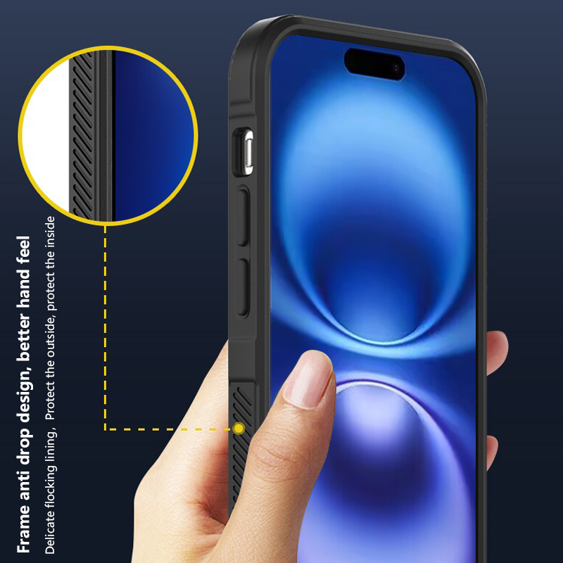 【Phantom Shield】Sroof Case For iPhone 16 Plus Pro Max New liquid silicone case lens full wrapped skin feel solid color thickened non-slip anti-fall shock absorption Phone Case Back Cover. 