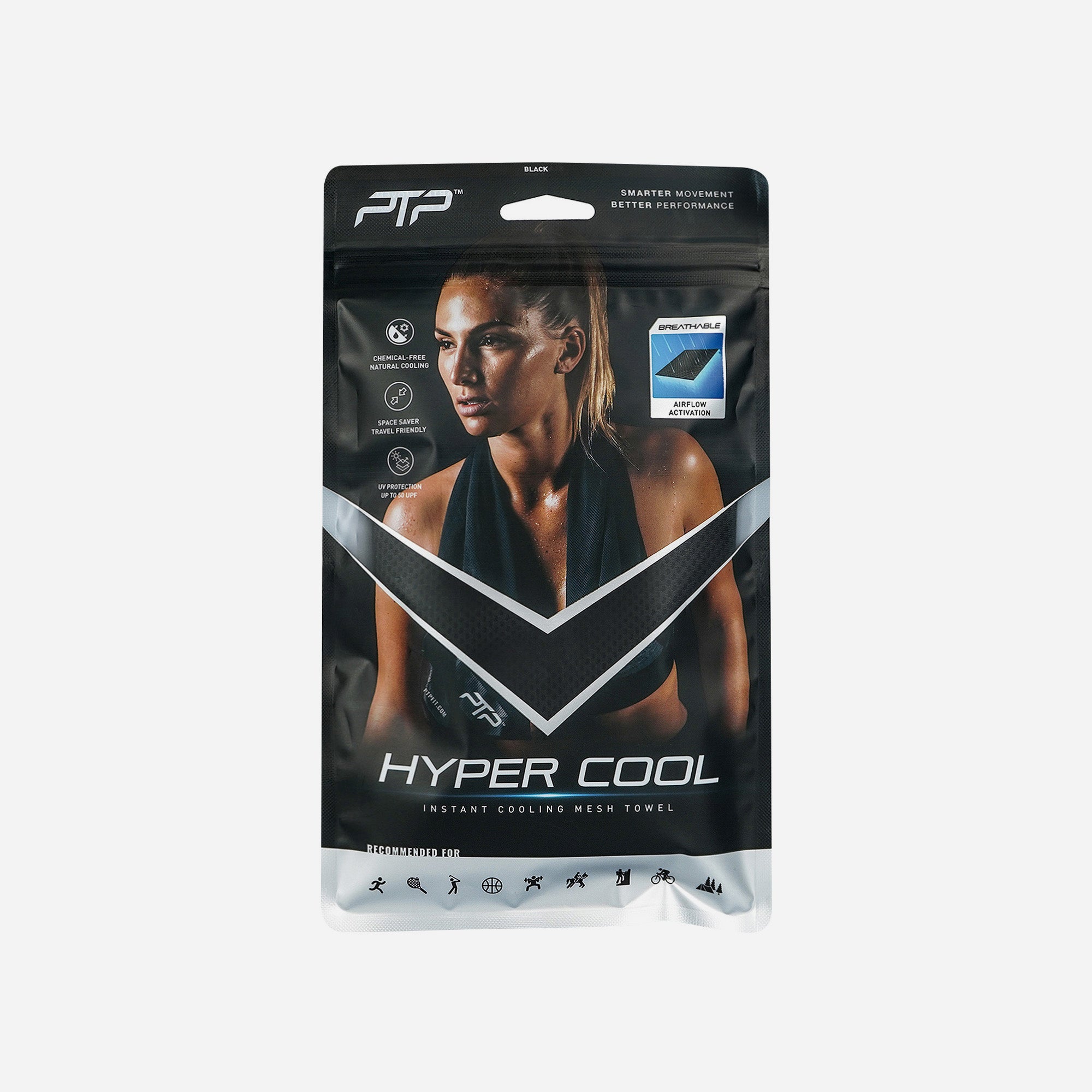 PTP Hyper Cool Towel Black HC BLACK