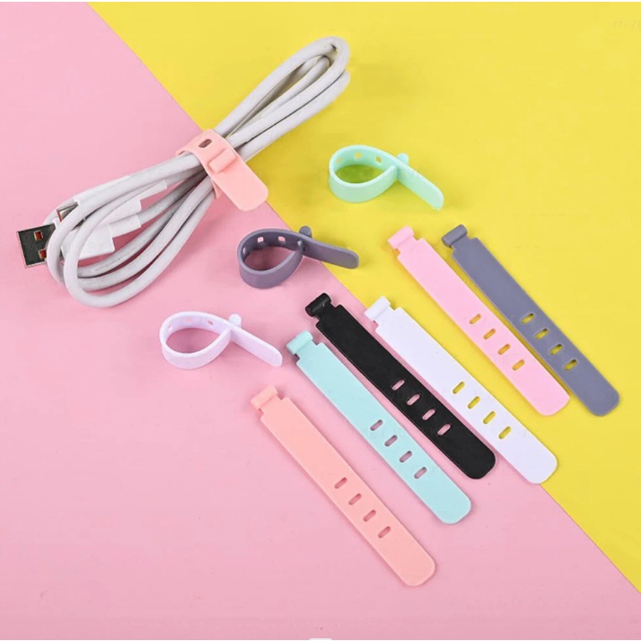 (5pcs) cuộn cáp silicon dây buộc cáp Máy cuộn dây dây tổ chức tai nghe USB dòng dữ liệu Bàn Phím kèm Chuột dây cáp chủ