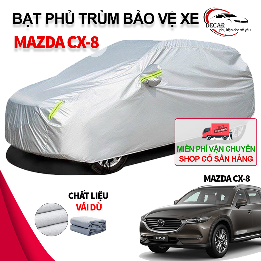 [Mazda CX-8] tarpaulin coating Car 7 spot size to Mazda Cx8, beam covered protect cars material of umbrella cloth Oxford high-grade, silver hooded covered Oto SUV 7 seats out of the sun, rain waterproof