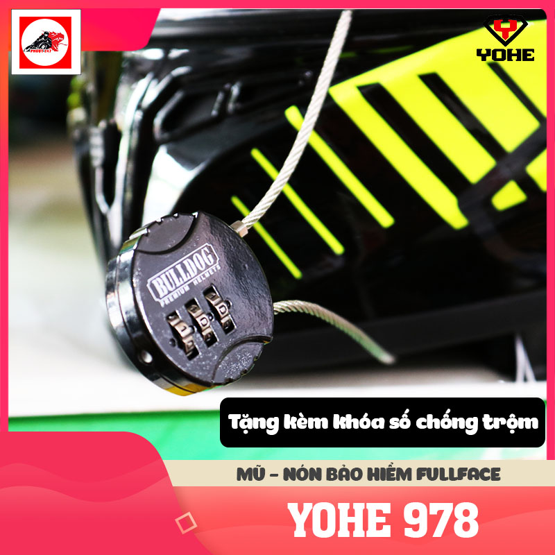 Mũ, nón bảo hiểm fullface Yohe 970 - 2 Kính