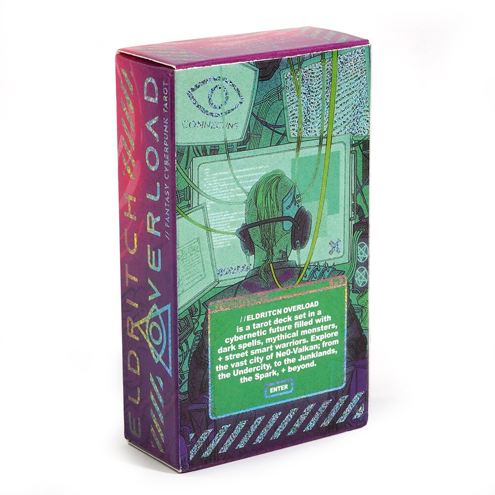 “》？：》？：”： 2023 New Eldritch Overload Fantasy Cyberpunk Tarot Deck Fortune Telling Game Divination Tools 78 Cards Deck Birthday Gift