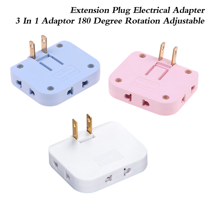 3 In 1 EU Extension Plug 180 Degree Rotation Charging Converter Socket. 