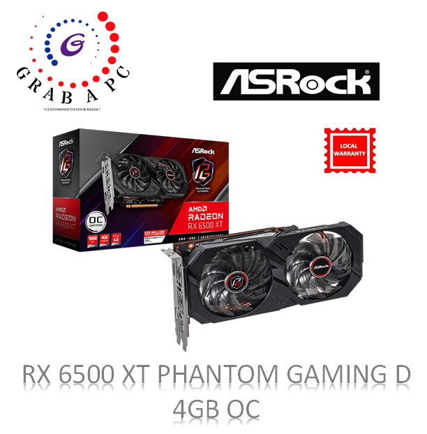 ASROCK AMD RADEON RX 6500 XT PHANTOM GAMING D 4GB OC | Lazada