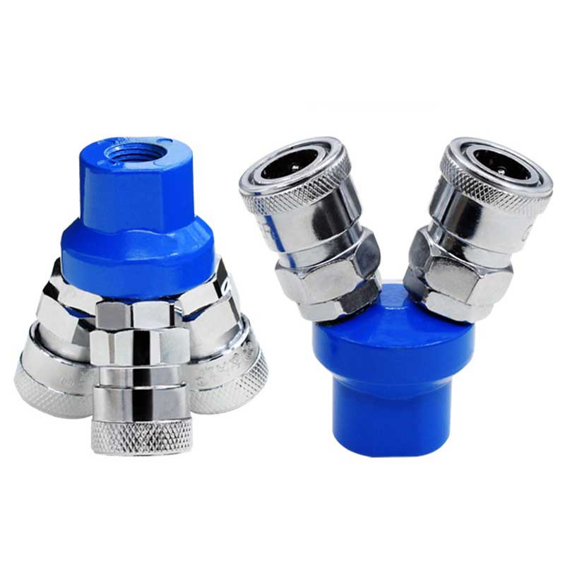 Đầu chia hơi 2 ngả và 3 ngả dòng kim loại ren trong 1/4', chạc chia khí nén