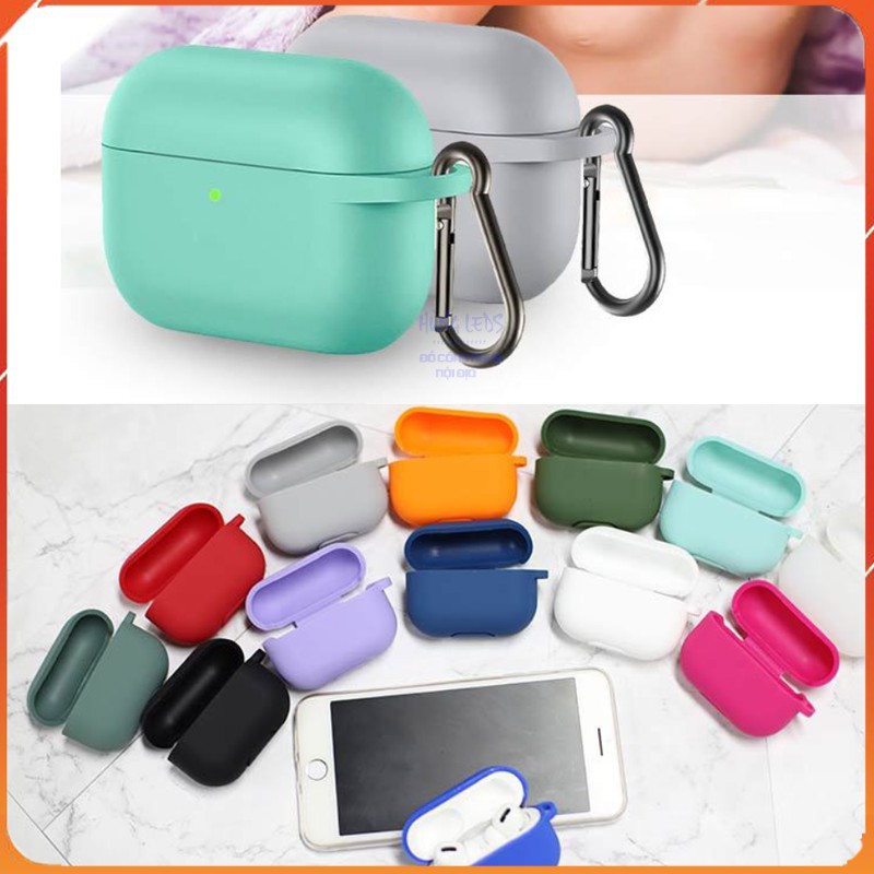 Case Airpod Pro - Ốp Airpod Pro - Trơn nhiều màu ( kèm móc sắt )