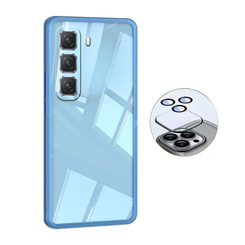 New Phone case infinix Hot60i Hot60 Back cover Camera Protection Semi Transparent Soft Silicone Shockproof with Lens Protector Films For infinix Hot 60 60i case.