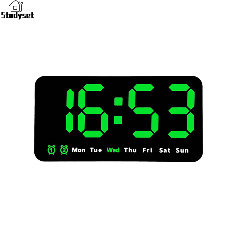 Studyset IN stock LED Digital Wall Clock With 2 Alarm Large Display Alarm Clock For Living Room Office Classroom Gym Shop Decor