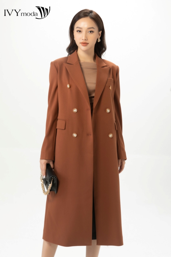 Áo khoác dạ dáng dài IVY Moda MS 71B9145