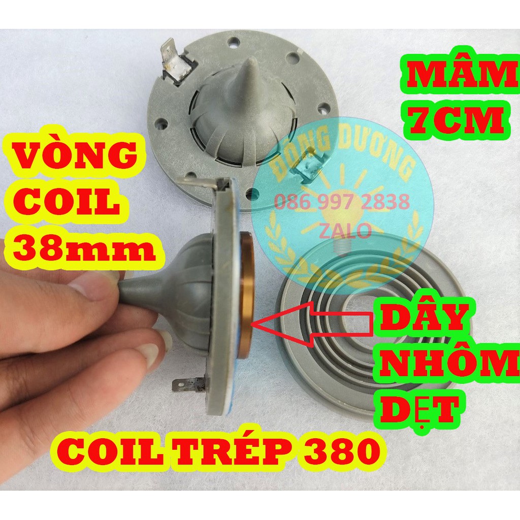 Côn loa trép 38mm dây nhôm dẹt - coil treble neo js38 côn loa trép rời