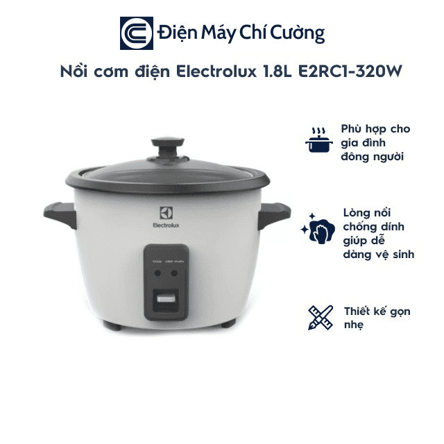[HN] (TRẢ GÓP 0%) - Nồi cơm điện Electrolux E2RC1-320W