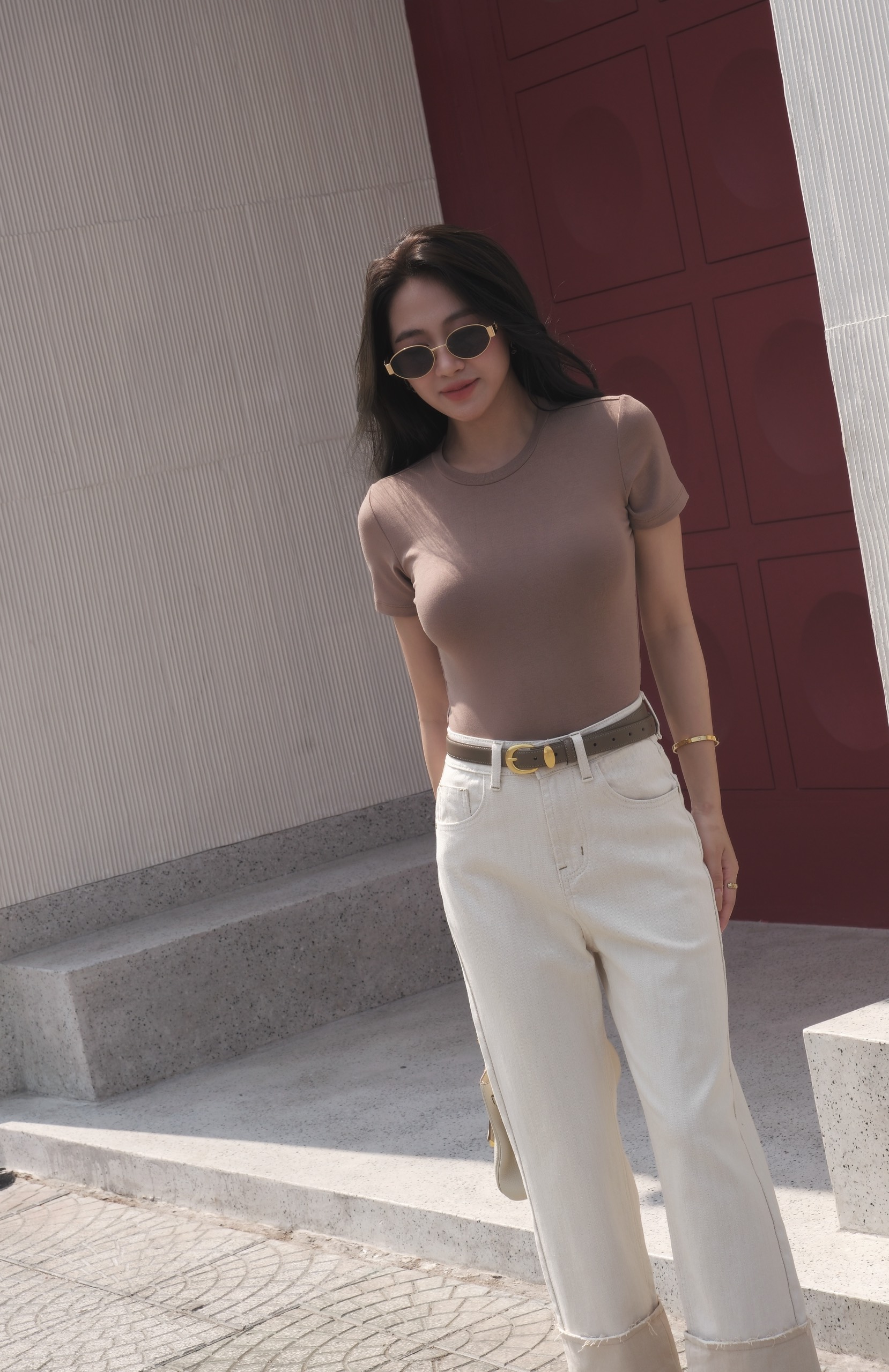 Quần jeans baggy lật lai BASIC KANG JEANS