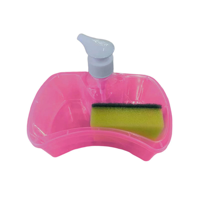 Soap Dispenser And Scrubber Holder With Sponge Manual Dishwashing Liquid Soap Pump Dispenser Kitchenware Cleaning Tools