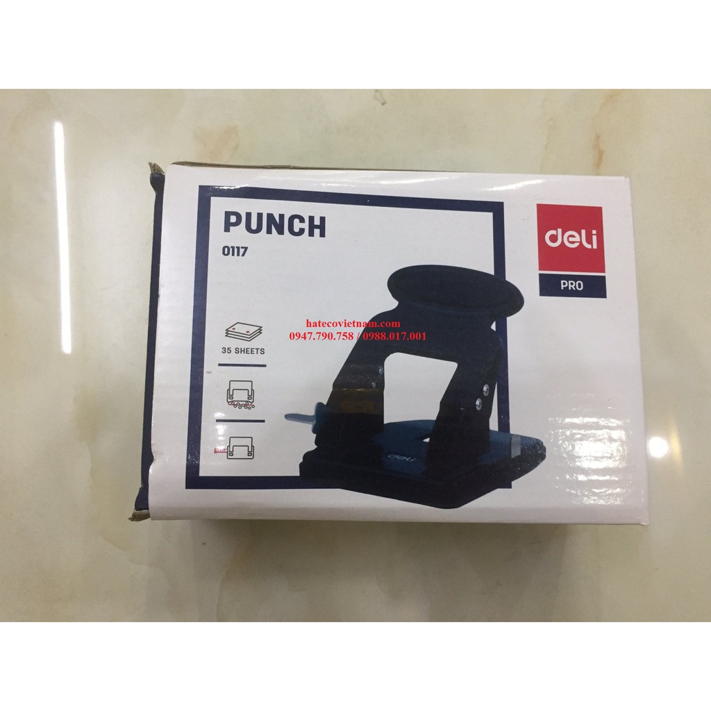 Đục lỗ Deli 0117 (35 tờ) - Dập lỗ