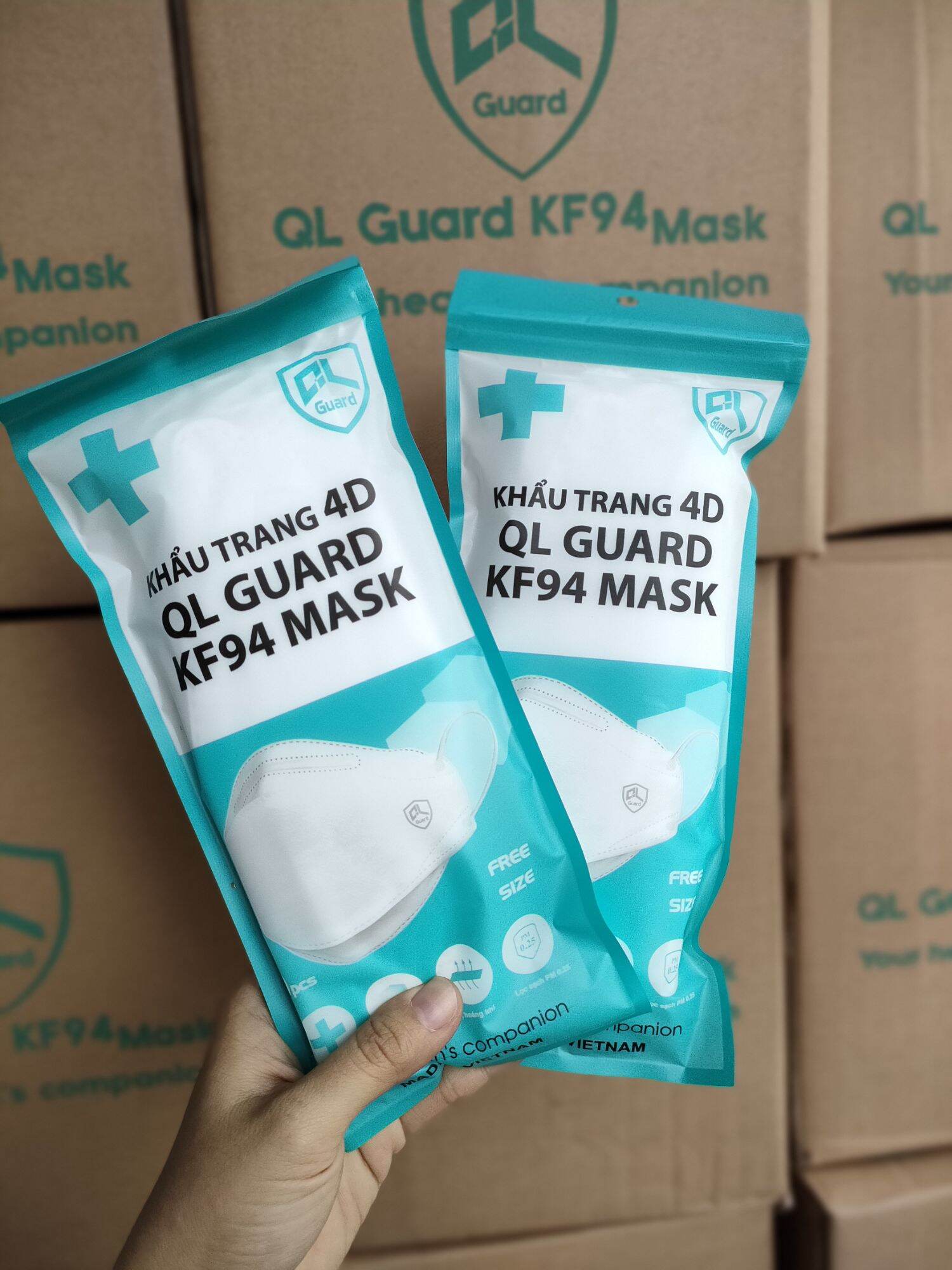[100 cái ]  Khẩu Trang 4D KF94 QL GUARD MASK -  AnNa