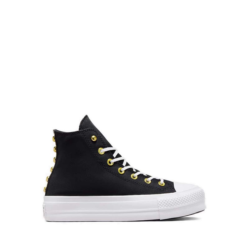 Converse CTAS Lift Platform Star Studded Women's Sneakers - Black/White/Gold