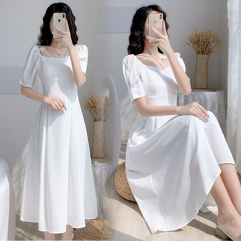 Dresses | Korean White Dress Back Zip | Freeup