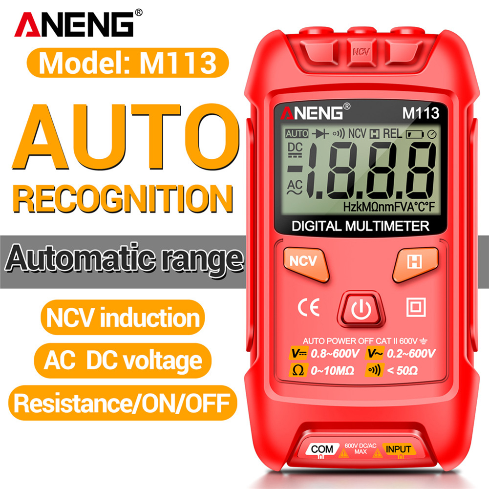 Máy đo vạn năng kĩ thuật số Mini Tester AC/DC Đồng hồ đo dòng điện điện áp LCD Điện áp kháng Meter với NCV 1999counts tự động điều chỉnh phạm vi