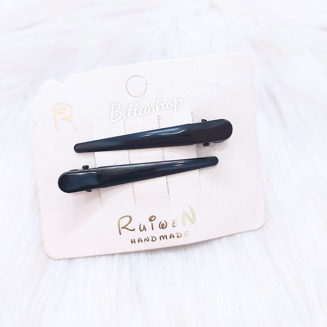 SET 2 KẸP TÓC MỎ VỊT ĐEN BÓNG CỐ ĐỊNH TÓC